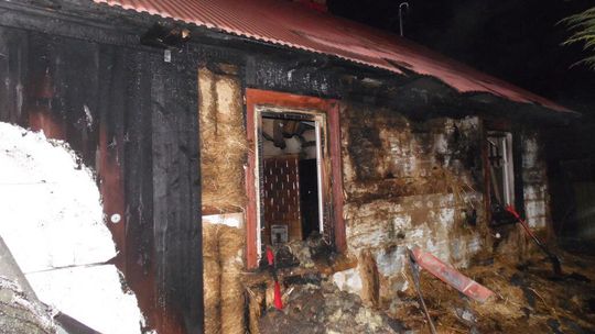 Pożar koło Lubartowa. Ogień strawił elewację domu [zdjęcia]