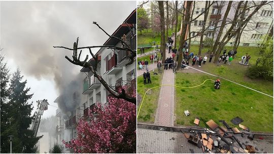 Pożar mieszkania w Kraśniku. Poparzony mężczyzna, kilka osób podtruło się dymem