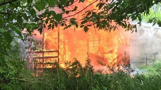 Pożar przy ul. Zelwerowicza w Lublinie. Spłonęła altana