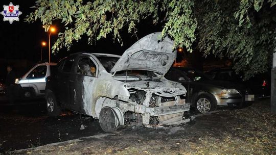 Pożar samochodów na parkingu w Zamościu [zdjęcia]