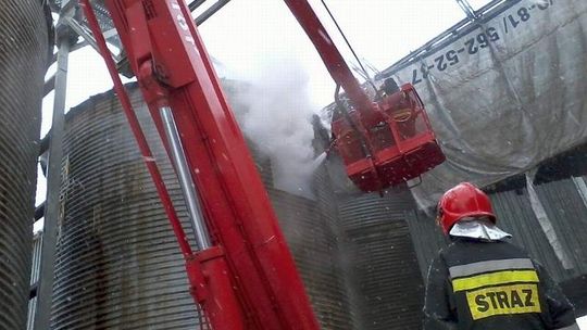 Pożar silosu koło Bychawy
