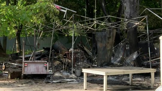 Pożar w miasteczku namiotowym pod Sejmem