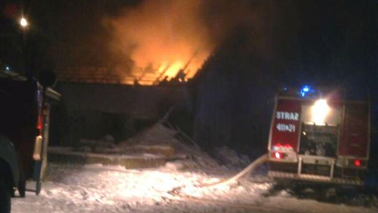 Pożar w Zosinie: Budynek w ogniu, ale zwierzęta uratowane