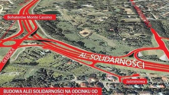 Protest przeciw budowie przedłużenia al. Solidarności