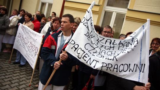 Protest przed szpitalem im. Jana Bożego (zdjęcia)