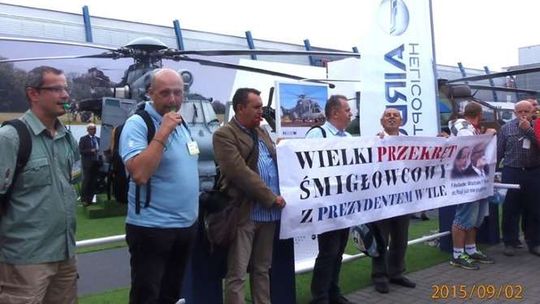 Protest związkowców PZL-Świdnik przed Caracalem