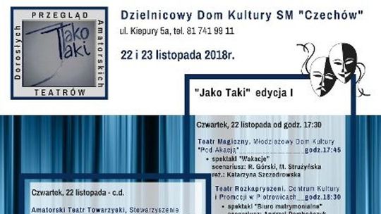Przegląd Amatorskich Teatrów Dorosłych w DDK Czechów