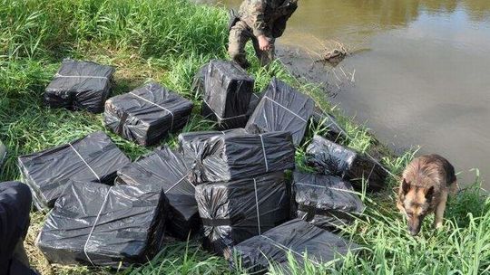 Przemytnik przemycił papierosy na pontonie