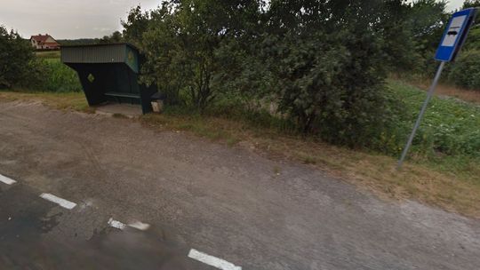 Przystanek autobusowy, a obok w rowie mężczyzna. Do domu miał jeszcze 7 kilometrów 