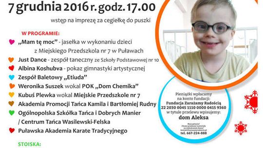 Puławy: Koncert charytatywny - Nowy dom dla Aleksa