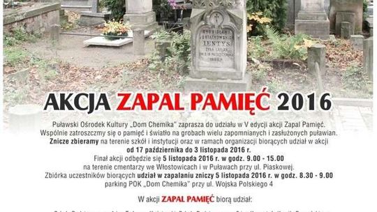 Puławy: Pamiętaj o zasłużonych, przynieś znicz