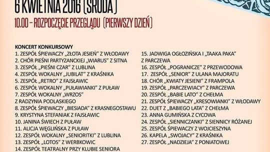 Puławy: Seniorzy na scenę, rusza przegląd