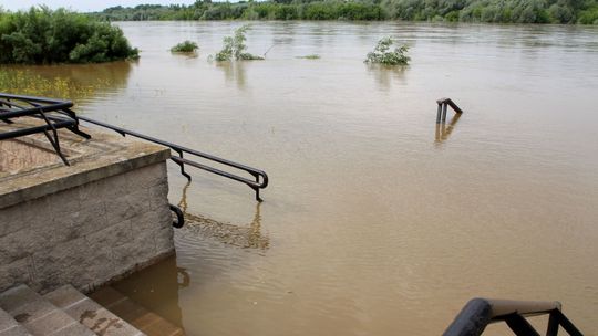 Puławy: Wisła przekroczyła stan alarmowy. Fala wezbraniowa przestaje rosnąć [zdjęcia, wideo]
