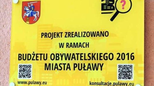 Puławy: Żółte tablice oznaczają projekty obywatelskie
