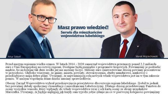 Radni informują, marszałek się dziwi