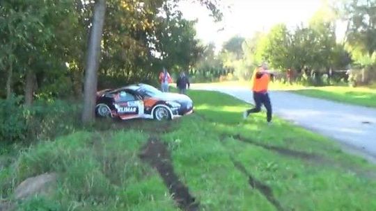 Rajd Nadwiślański: Moment wypadku jednej z załóg