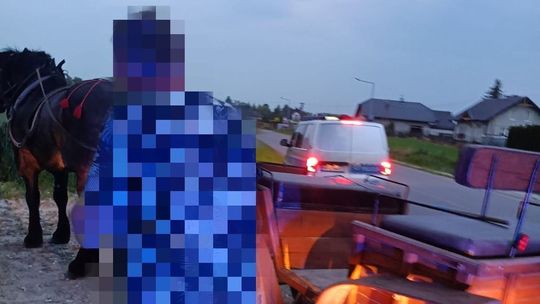 Raz poboczem, a raz środkiem jezdni. Ponad 3 promile u woźnicy