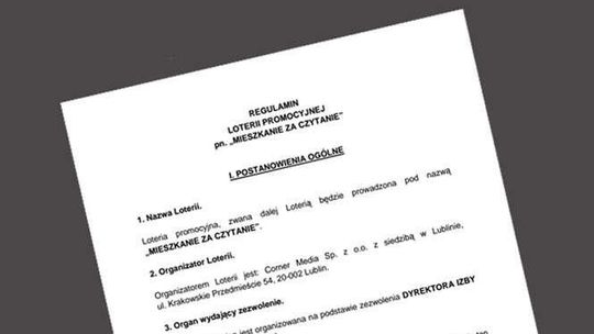 Regulamin loterii promocyjnej "Mieszkanie za czytanie"