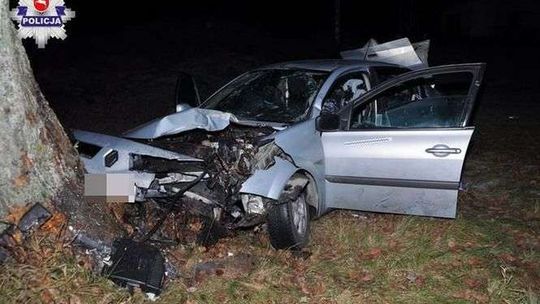 Renault wjechało w drzewo, cztery osoby ranne. Kierowca zasnął? 