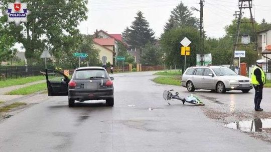 Rowerzystka wjechała wprost pod peugeota