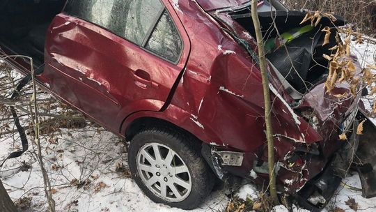 Rozbił samochód na drzewie. Z poważnymi obrażeniami trafił do szpitala
