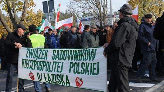 Sadownicy protestują w Annopolu. 300 osób blokuje drogę. "Czekamy na szybkie działania rządu"