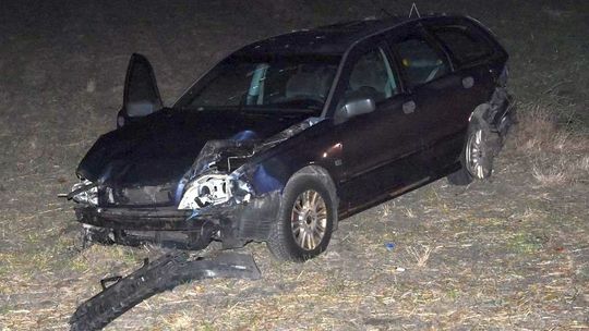 Sarna wybiegła na drogę, samochód dachował w rowie