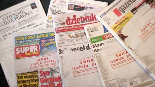 \"Senat zabija prasę\". Wielki protest dziennikarzy (zdjęcia okładek)