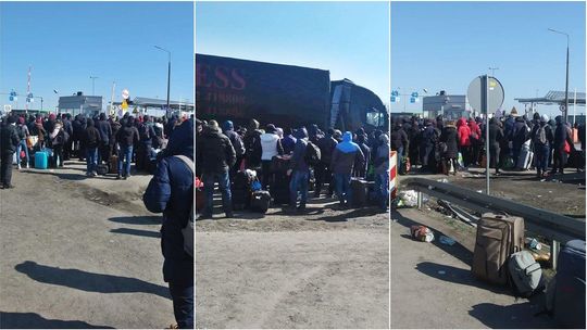 Setki Ukraińców koczują w Dorohusku. Bez wody, toalet, śpią pod gołym niebem, bo nie mogą pieszo przekroczyć granicy