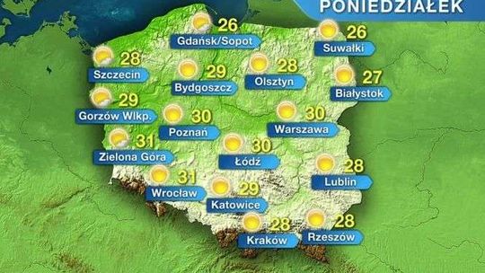 Słoneczny poniedziałek w całej Polsce. 28 stopni w Lubelskiem