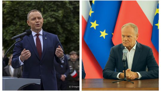 Słowa o oddaniu terytorium padły we Włodawie. Tusk reaguje, Nawrocki odpowiada