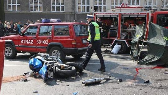Śmierć motocyklisty w wypadku na ul. Lipowej. Kierowca z zarzutem