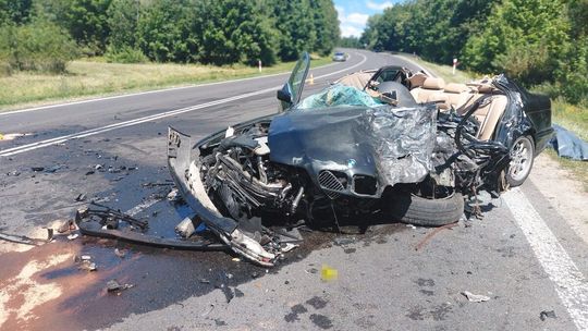 Śmiertelny wypadek we Frampolu. BMW zderzyło się z ciężarówką