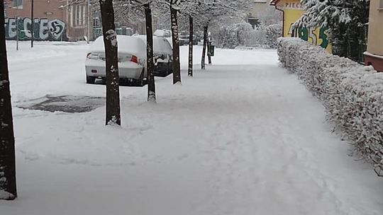 Śnieg na chełmskich ulicach. Mniej samochodów i spacerowiczów