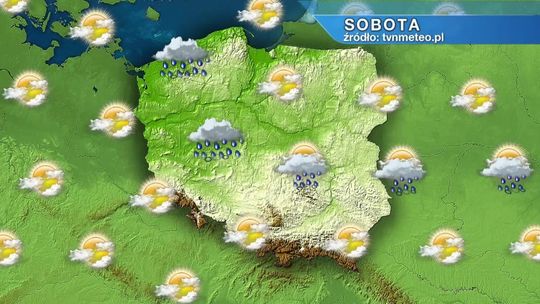 Sobota będzie ciepła. Możliwy przelotny deszcz