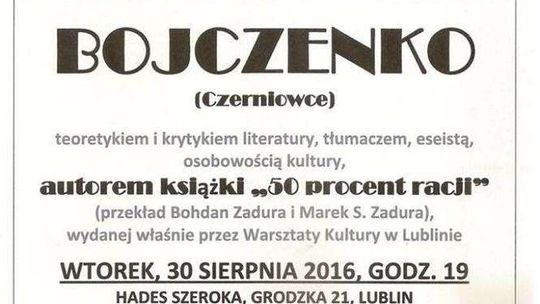 Spotkanie autorskie z Ołeksandrem Bojczenką
