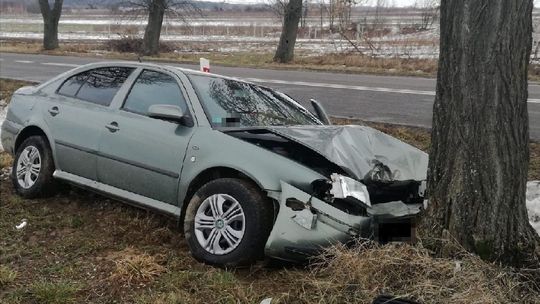 Straciła panowanie nad autem i uderzyła w drzewo. 40-latka nie była trzeźwa