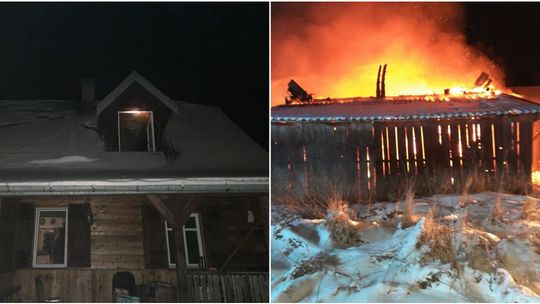 Strażacy walczyli z pożarem budynku mieszkalnego i stodoły