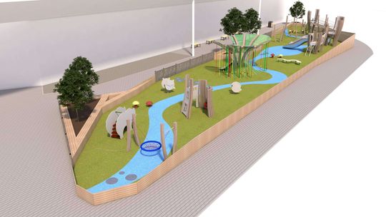 Strefa zabawy i wypoczynku przy Skende Shopping