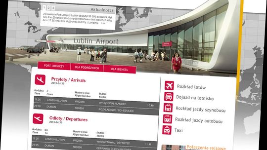 Strona Portu Lotniczego Lublin: Jest już aktywna tablica odlotów i przylotów