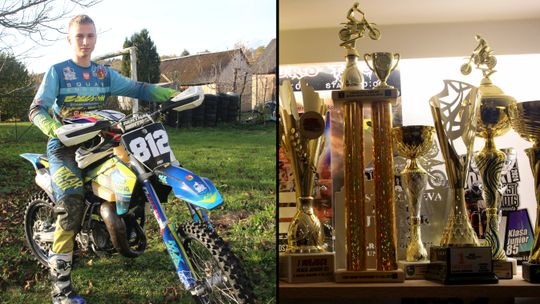 Szymon Zawisza na motocyklu