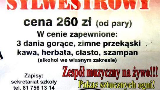 Sylwestra w szkole nie będzie. Przenieśli bal do domu weselnego