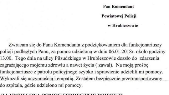 Szedł ulicą, osunął się na chodnik. Policjanci uratowali mu życie, teraz im za to dziękuje 