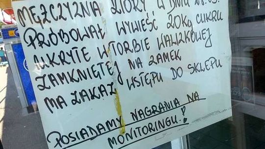 Ten pan zakupów już tu nie zrobi. Ogłoszenie na sklepie w Lublinie