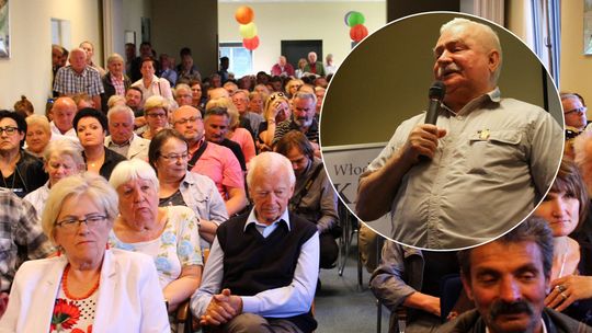 Tłumy na spotkaniu z Lechem Wałęsą w Puławach. Przyszli też jego przeciwnicy