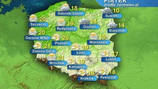 To będzie ciepły piątek. W całym kraju prawie 20 stopni
