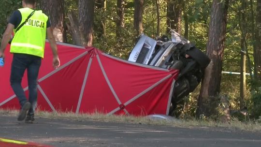 Tragedia na drodze. Samochód uderzył w drzewo, cztery osoby nie żyją [wideo]