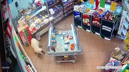 Uciekła hodowcy i poszła do sklepu. Sprzedawca nie od razu zauważył intruza