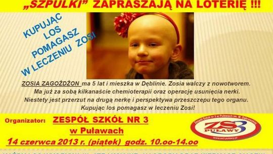 Uczniowie robią loterię dla Zosi