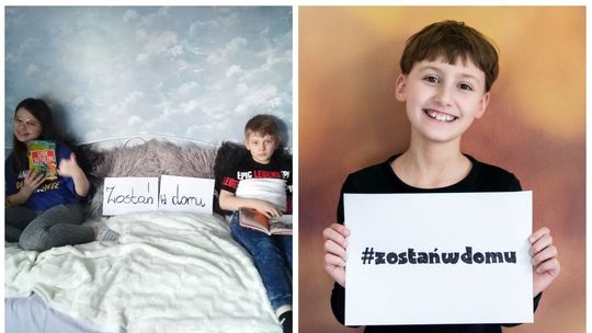 Uczniowie SP nr 14 w Lublinie dziękują lekarzom, sklepikarzom i kurierom, uśmiechając się ze zdjęć